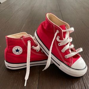 Toddler Red Hi-Top Converse Size 8